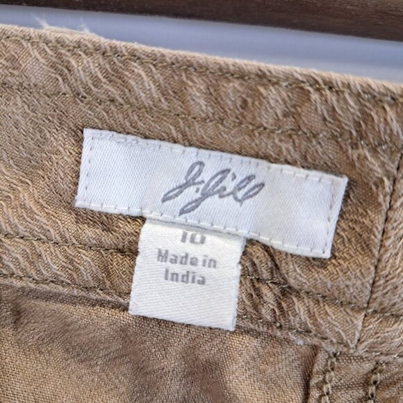 J JILL Genuine Fit Below Waist Tan Capri Cropped Pants Size 10 - Picture 6 of 11